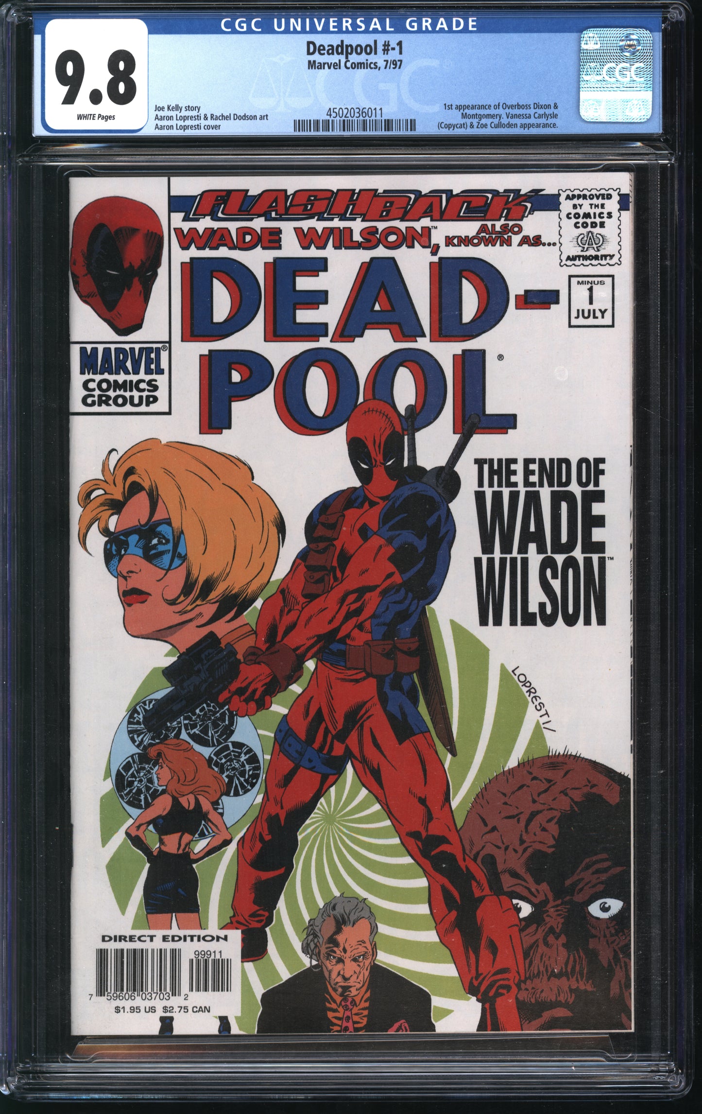 Marvel Comics Deadpool #-1 7/97 CGC 9.8 White Pages