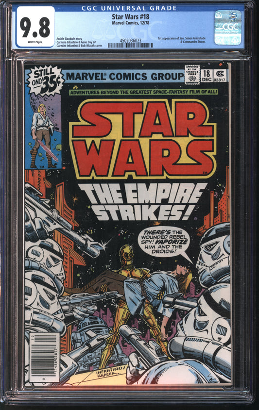 Marvel Star Wars 18 12/78 CGC 9.8 White Pages