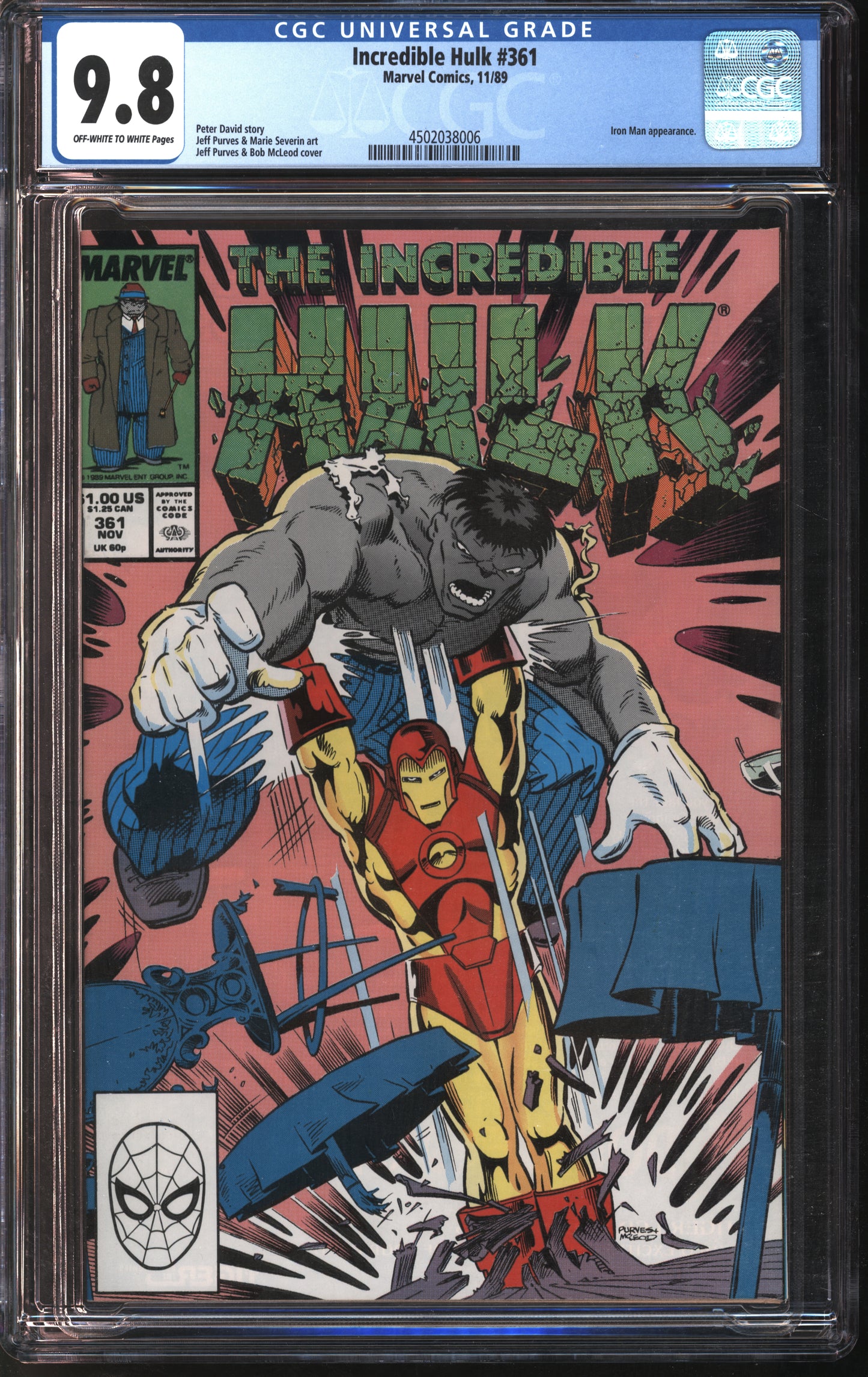 Marvel Comics Incredible Hulk 361 11/89 CGC 9.8 Off-White to White pages