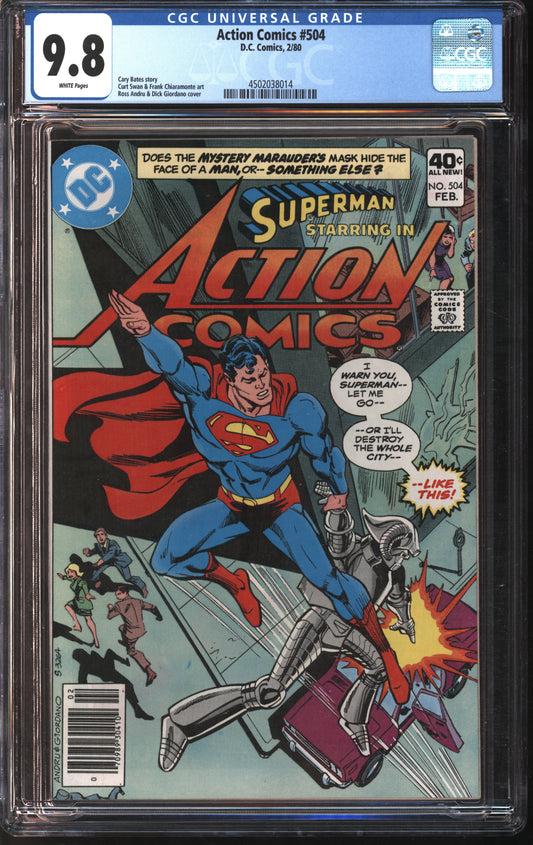 D.C. Comics Action Comics #504 2/80 CGC 9.8 White Pages