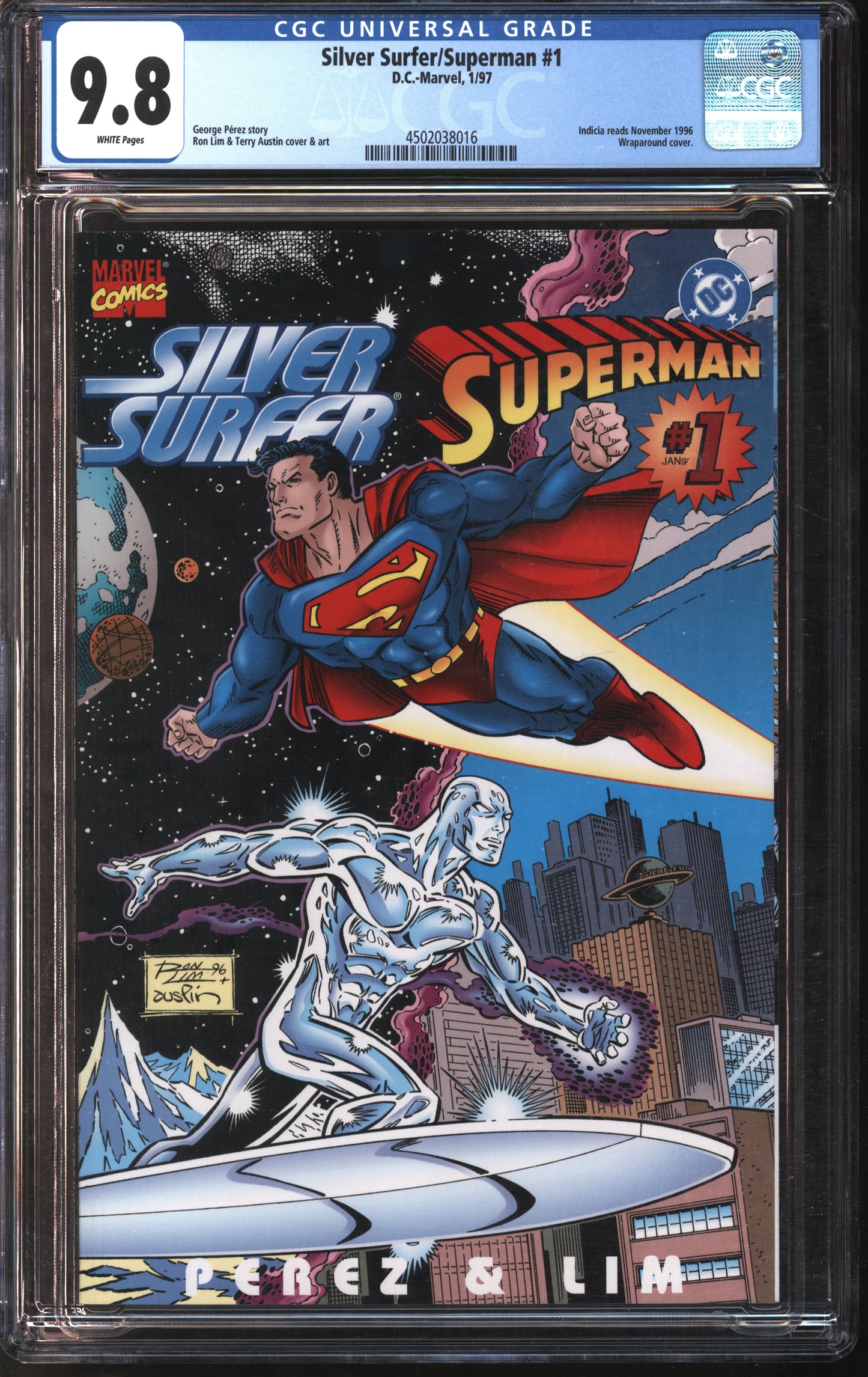 D.C. Comics Silver Surfer/Superman #1 1/97 CGC 9.8 White Pages