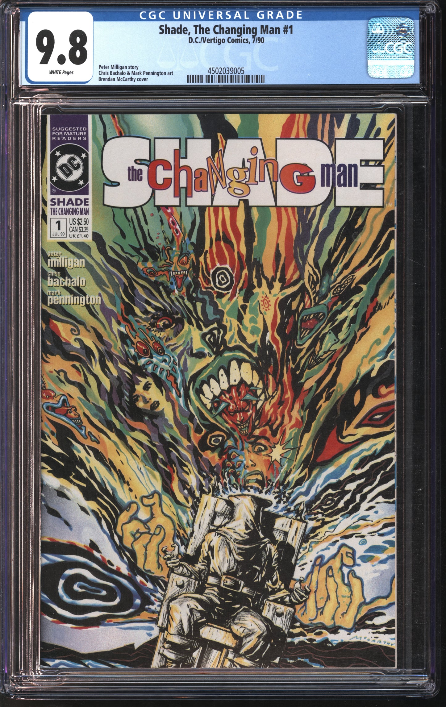 D.C. Comics Shade, The Changing Man #1 7/90 CGC 9.8 White Pages