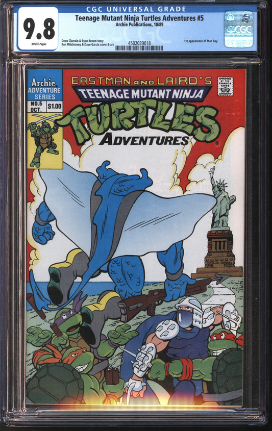 Archie Publications Teenage Mutant Ninja Turtles Adventures #5 10/89 CGC 9.8 White Pages