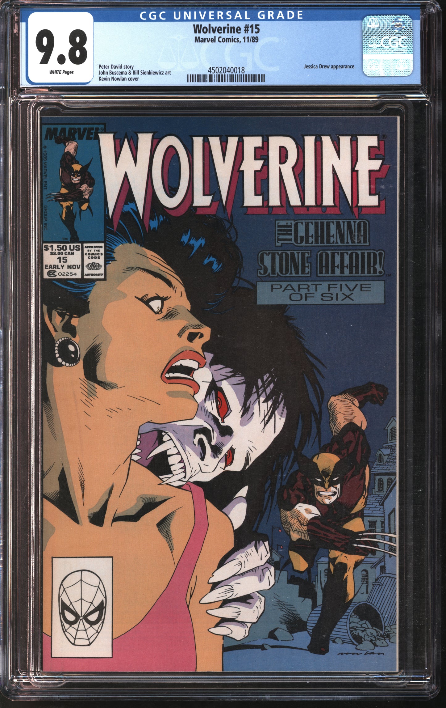 Marvel Wolverine #15 11/89 CGC 9.8 White Pages