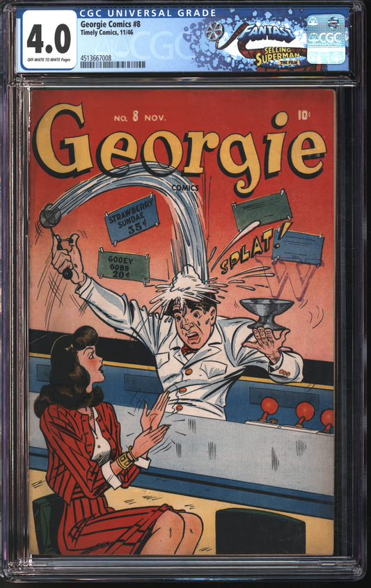 Timely Comics Georgie Comics #8 11/46 FANTAST CGC 4.0 Off-White to White Pages