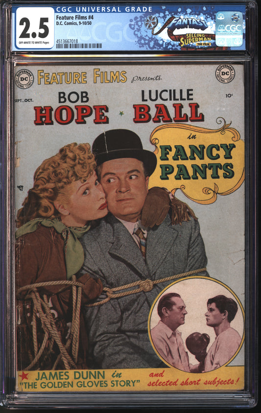 D.C. Comics Feature Films #4 FANTAST CGC 2.5 Off-White to White Pages