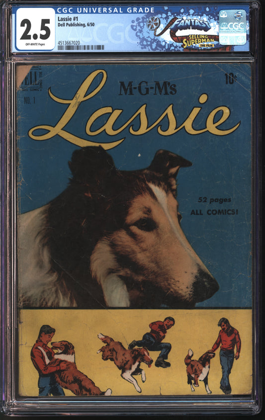 Dell Publishing Lassie #1 6/50 FANTAST CGC 2.5 Off-White Pages