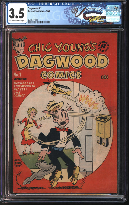 Harvey Publications Dagwood #1 9/50 FANTAST CGC 3.5 Off-White to White Pages
