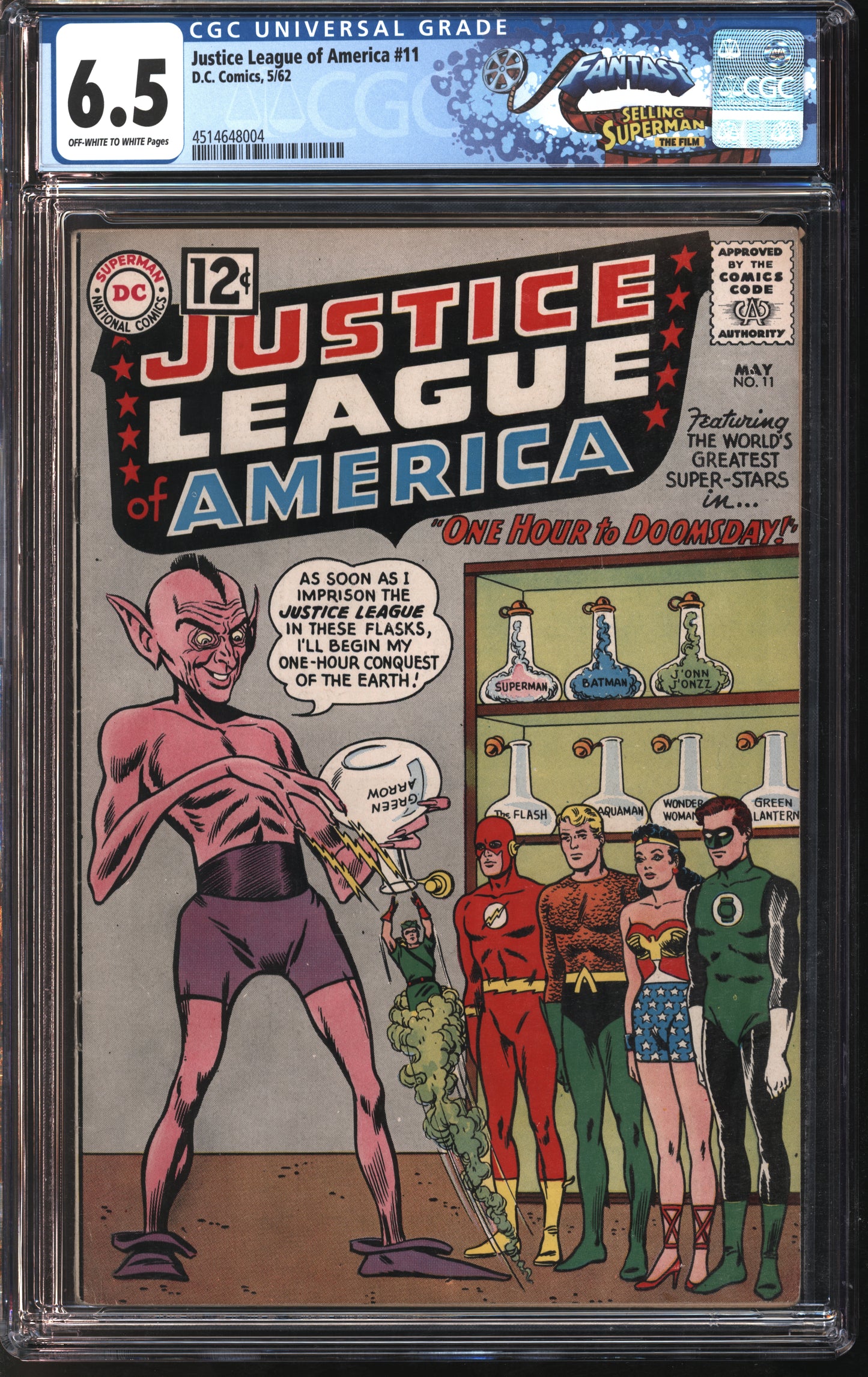 D.C. Comics Justice League of America #11 5/62 FANTAST CGC 6.5 Off-White to White Pages