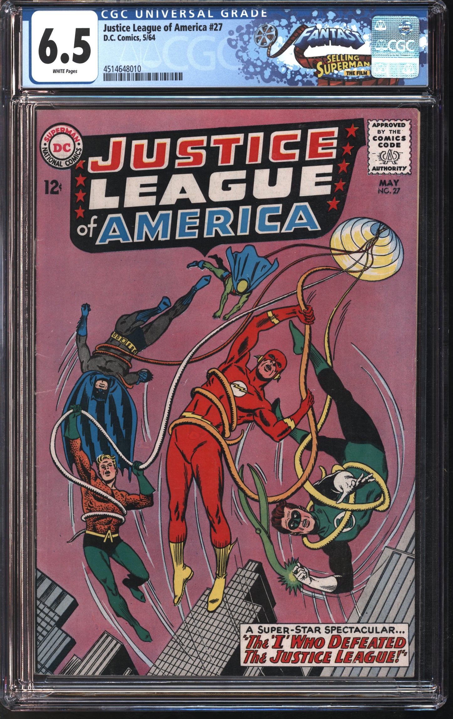 D.C. Comics Justice League of America #27 5/64 FANTAST CGC 6.5 White Pages