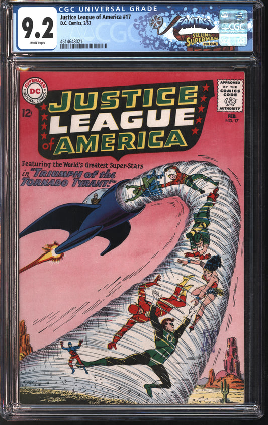 D.C. Comics Justice League of America #17 2/63 FANTAST CGC 9.2 White Pages