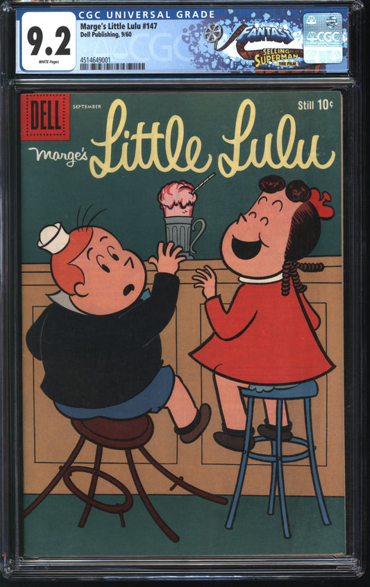 Dell Publishing Marge's Little Lulu #147 9/60 FANTAST CGC 9.2 White Pages