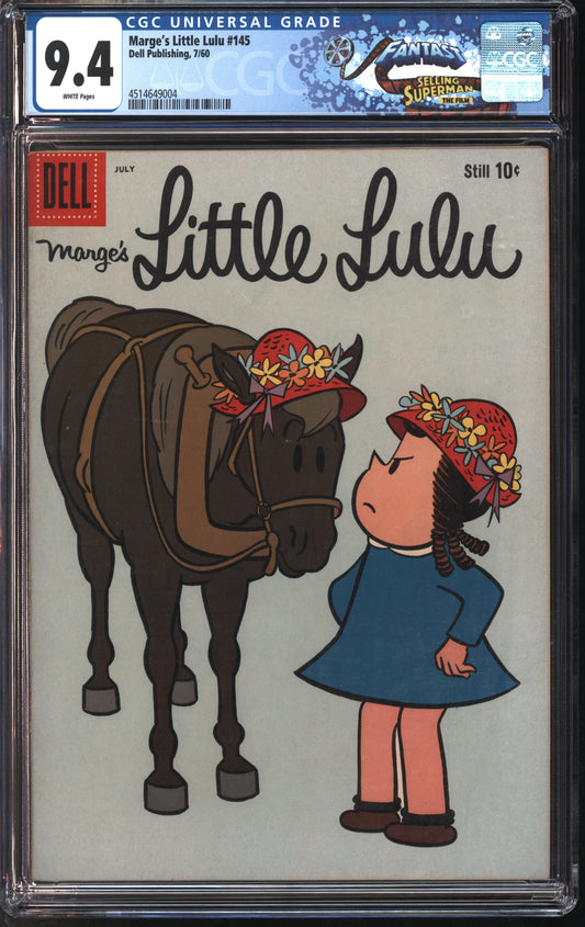 Dell Publishing Marge's Little Lulu #145 7/60 FANTAST CGC 9.4 White Pages