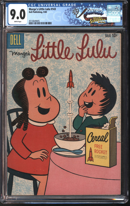 Dell Publishing Marge's Little Lulu #143 5/60 FANTAST CGC 9.0 White Pages