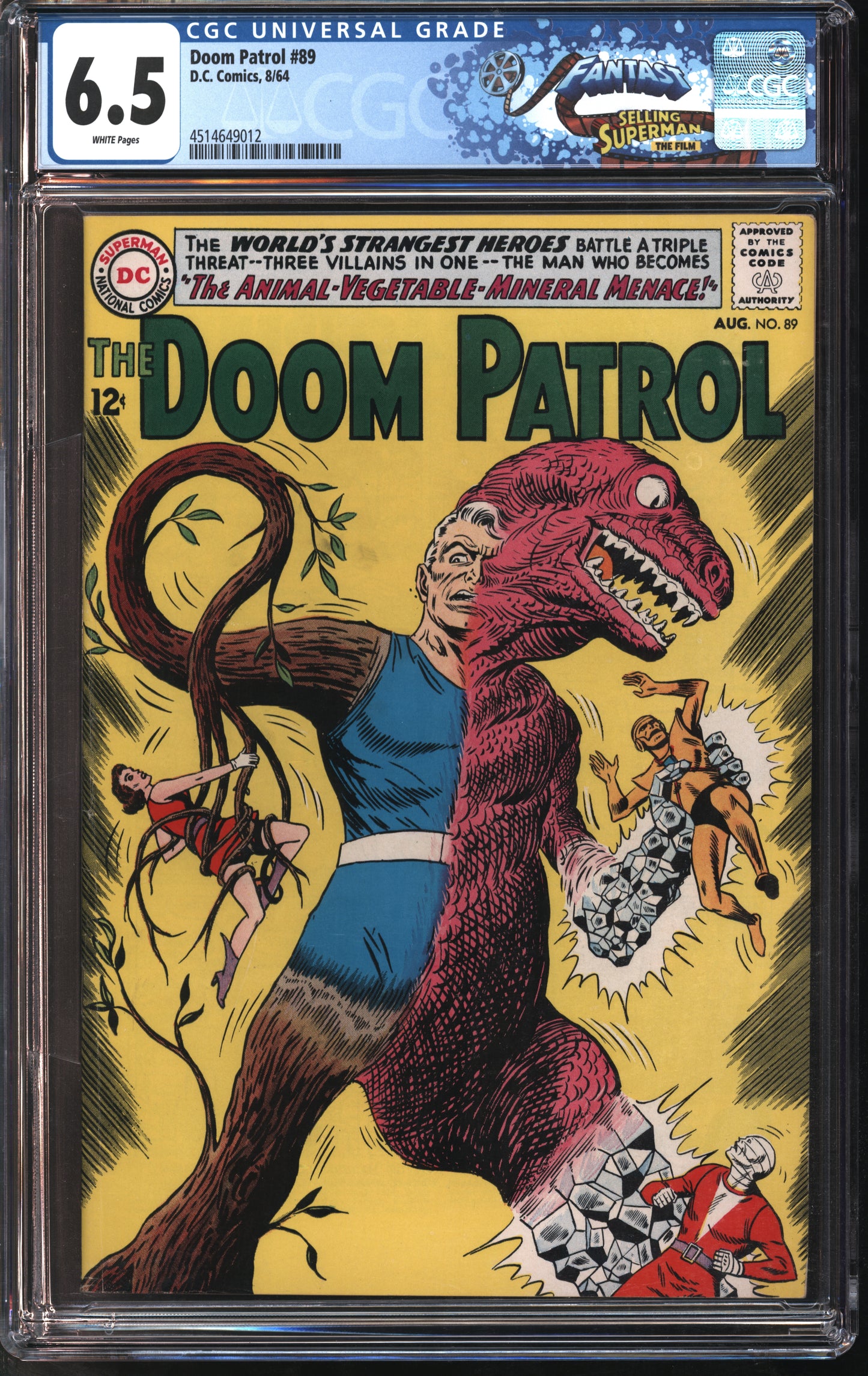 D.C. Comics Doom Patrol #89 8/64 FANTAST CGC 6.5 Off-White to White Pages