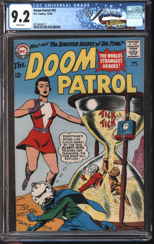 D.C. Comics Doom Patrol #92 12/64 FANTAST CGC 9.2 White Pages