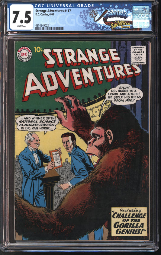 D.C. Comics Strange Adventures #117 6/60 FANTAST CGC 7.5 White Pages