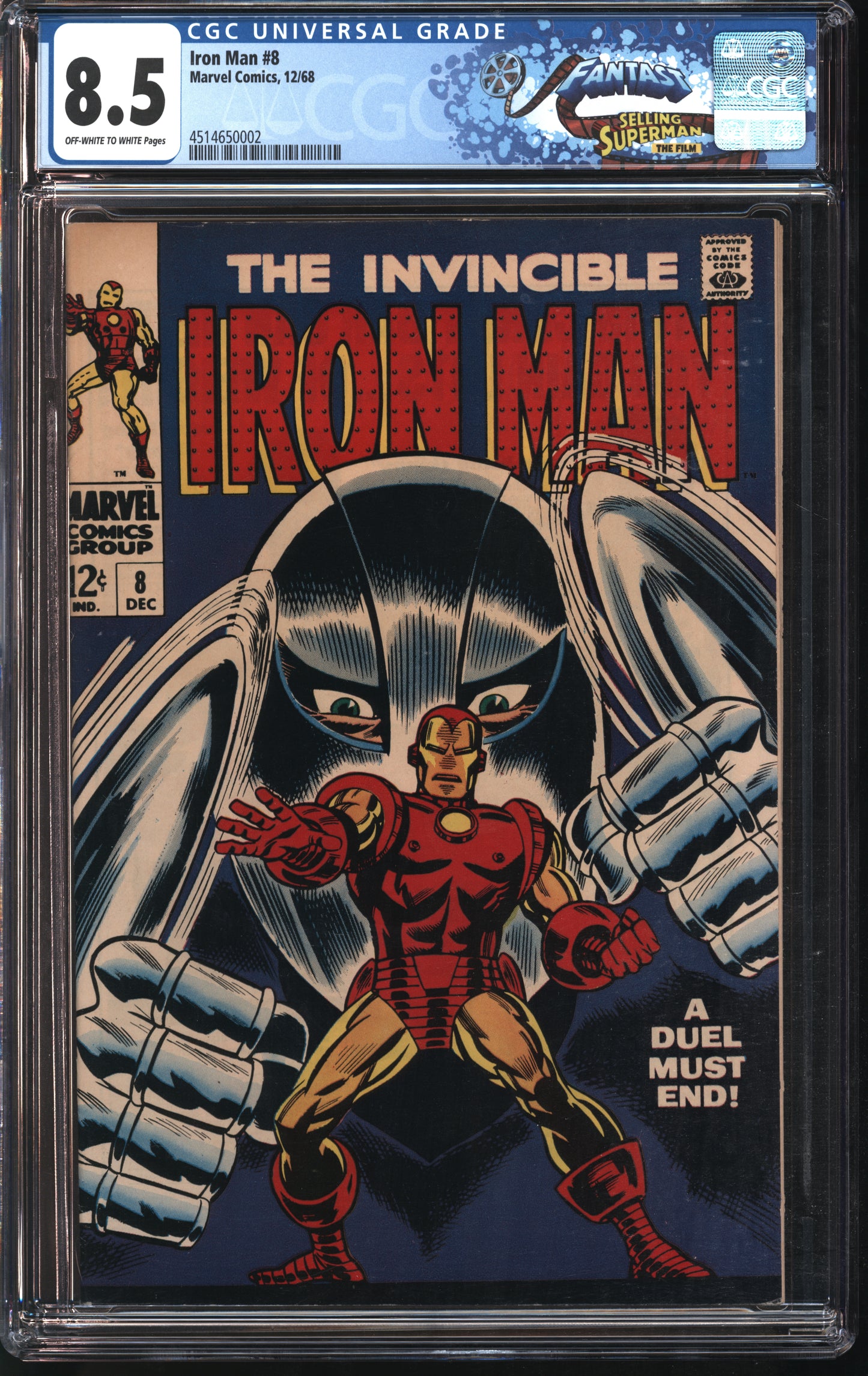 Marvel Iron Man #8 12/68 FANTAST CGC 8.5 Off-White to White Pages