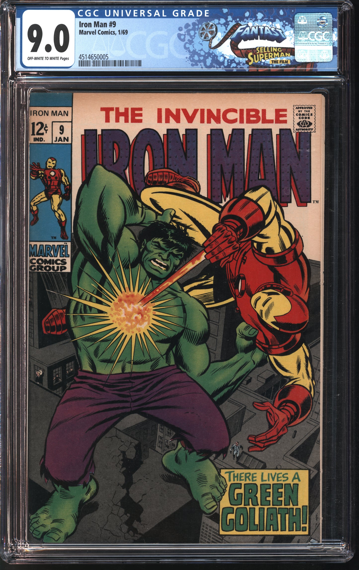 Marvel Iron Man #9 1/69 FANTAST CGC 9.0 Off-White to White Pages