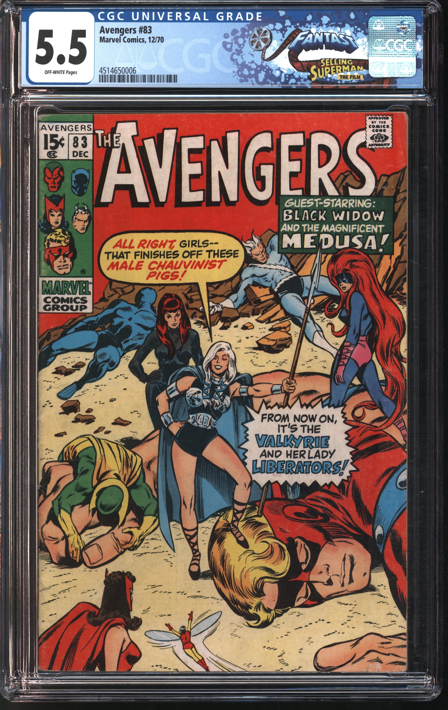 Marvel Comics Avengers #83 12/70 FANTAST CGC 5.5 Off-White pages