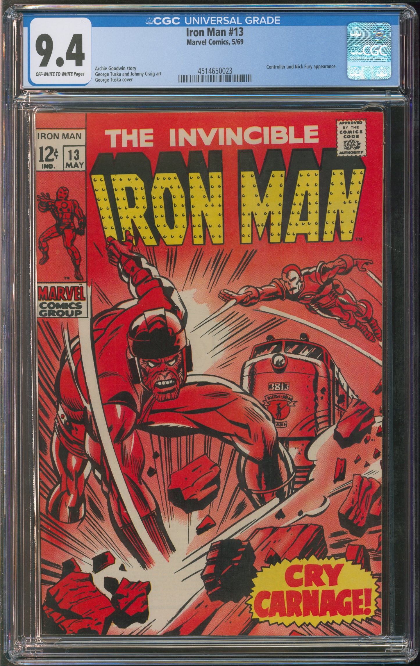 Marvel Comics Iron Man #13 5/69 CGC 9.4 Off-White White Pages