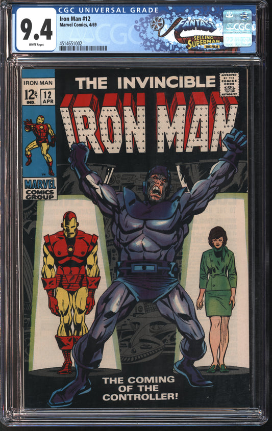 Marvel Iron Man #12 4/69 FANTAST CGC 9.4 White Pages