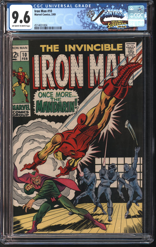 Marvel Iron Man #10 4/69 FANTAST CGC 9.6 Off-White to White Pages