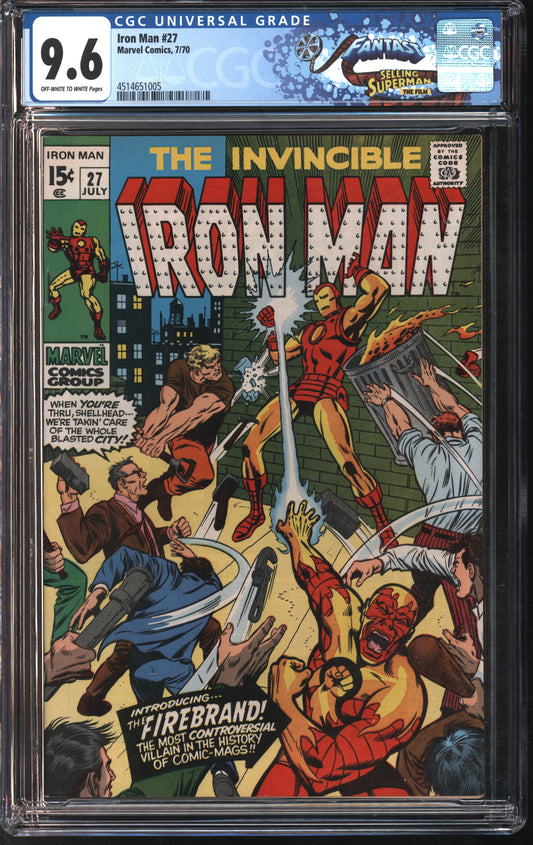 Marvel Comics Iron Man #27 7/70 FANTAST CGC 9.6 Off-White to White Pages