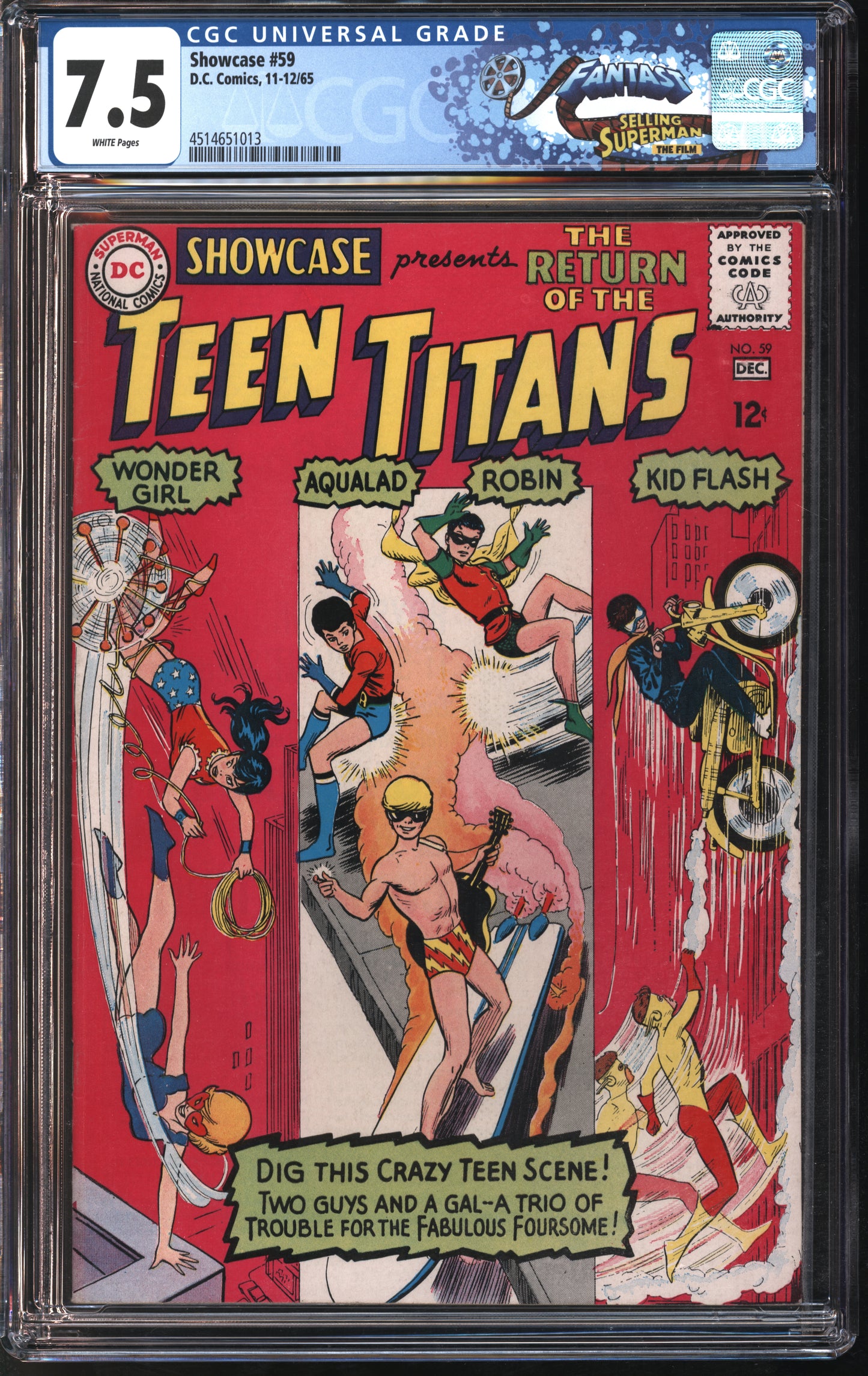 D.C. Comics Showcase #59 11-12/65 FANTAST CGC 7.5 White Pages