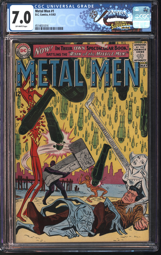 D.C. Comics Metal Men #1 4-5/63 FANTAST CGC 7.0 Off-White Pages