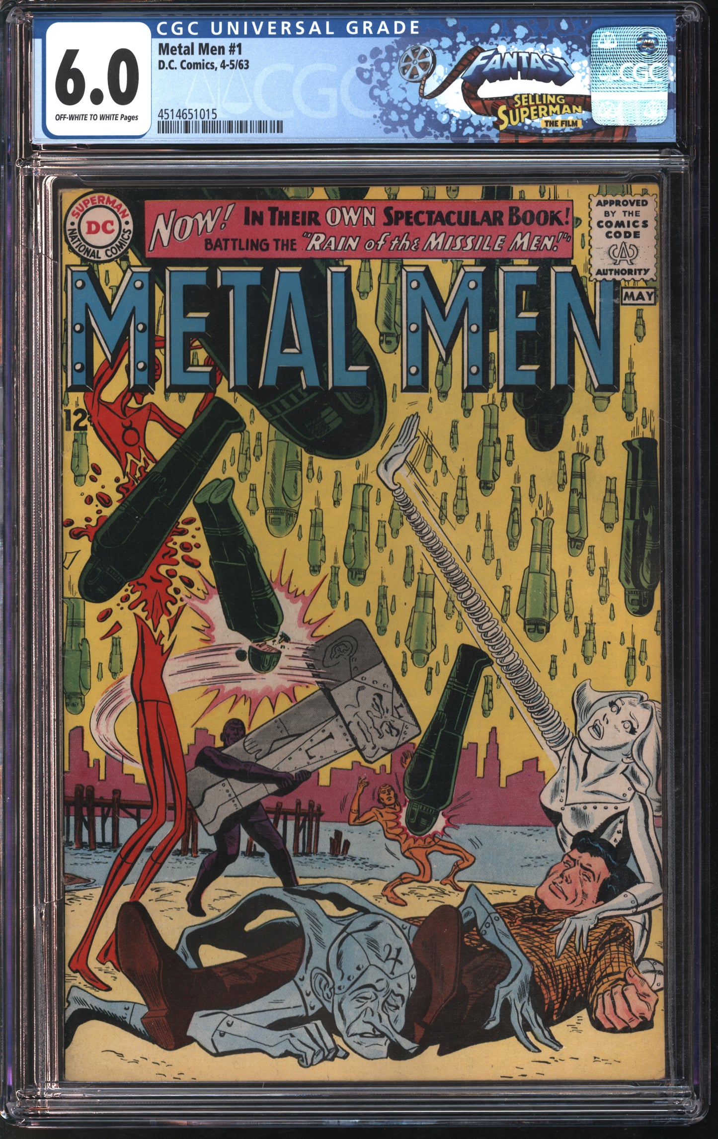 D.C. Comics Metal Men #1 4-5/63 FANTAST CGC 6.0 Off-White to White Pages