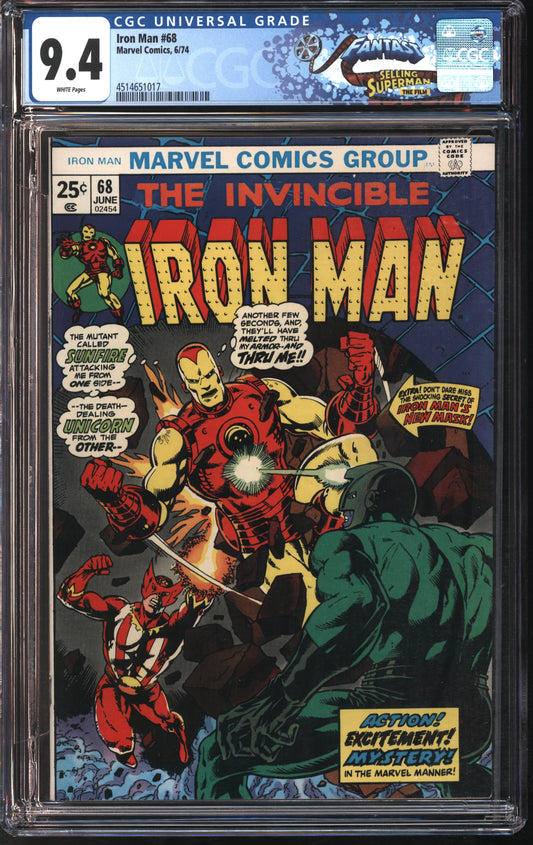 Marvel Comics Iron Man #68 6/74 FANTAST CGC 9.4 White Pages