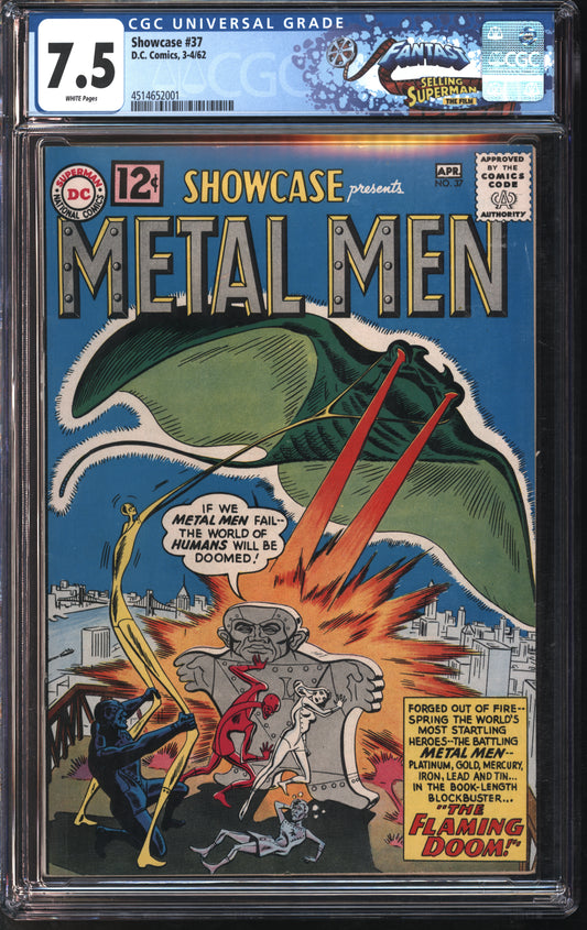 D.C. Comics Showcase #37 3-4/62 FANTAST CGC 7.5 White Pages