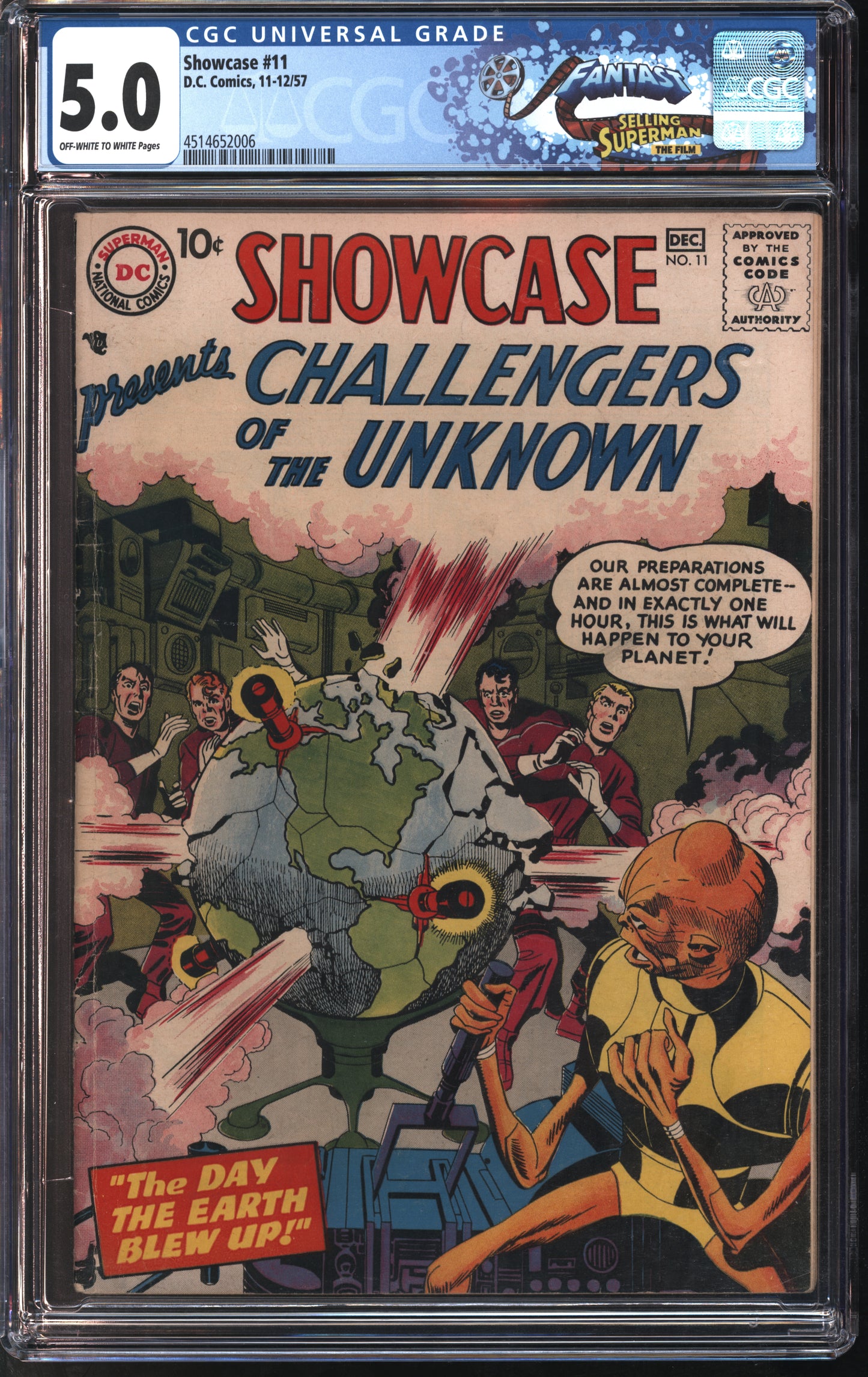 D.C. Comics Showcase #11 11-12/57 FANTAST CGC 5.0 White Pages