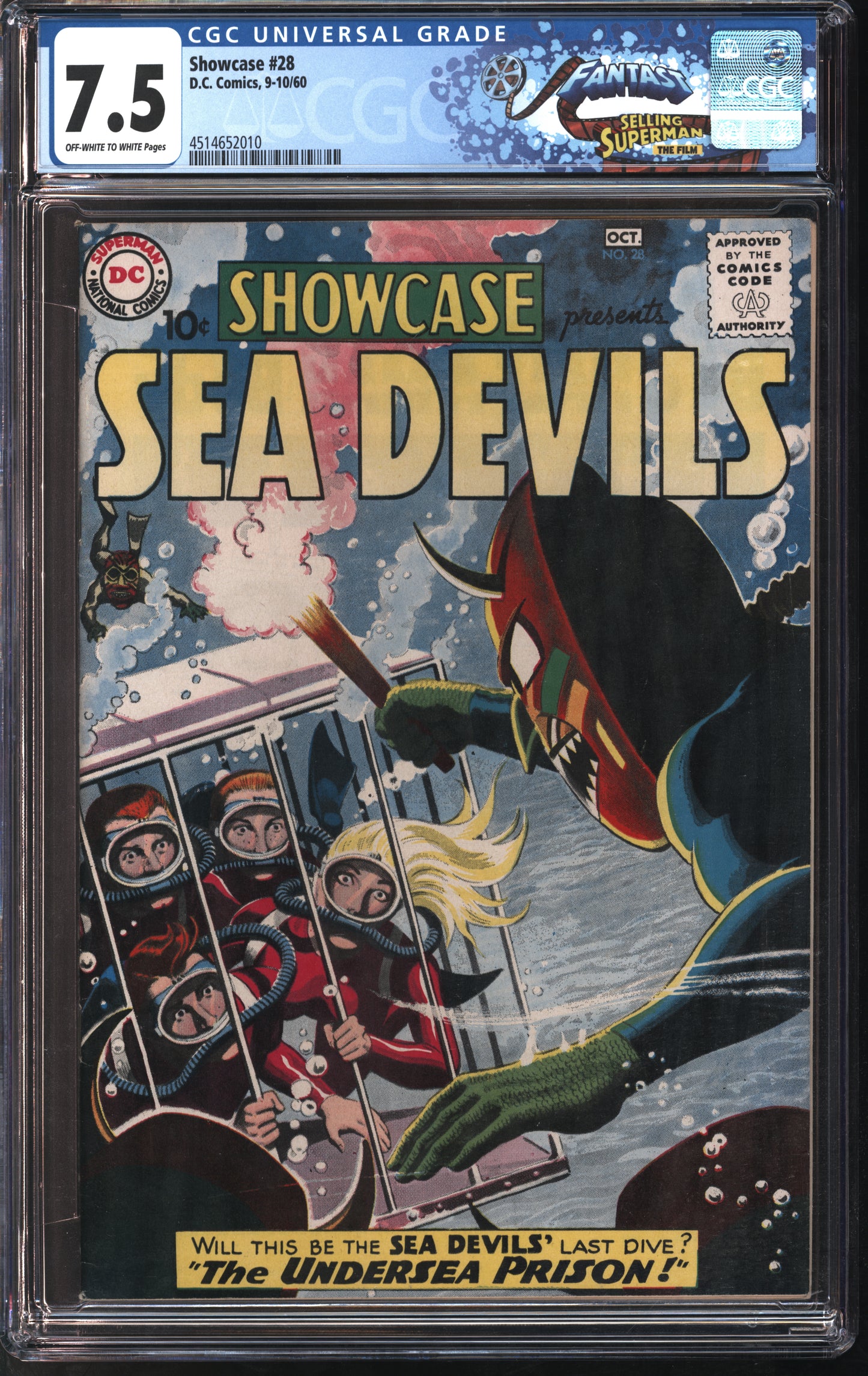 D.C. Comics Showcase #28 9-10/60 FANTAST CGC 7.5 Off-White to White Pages