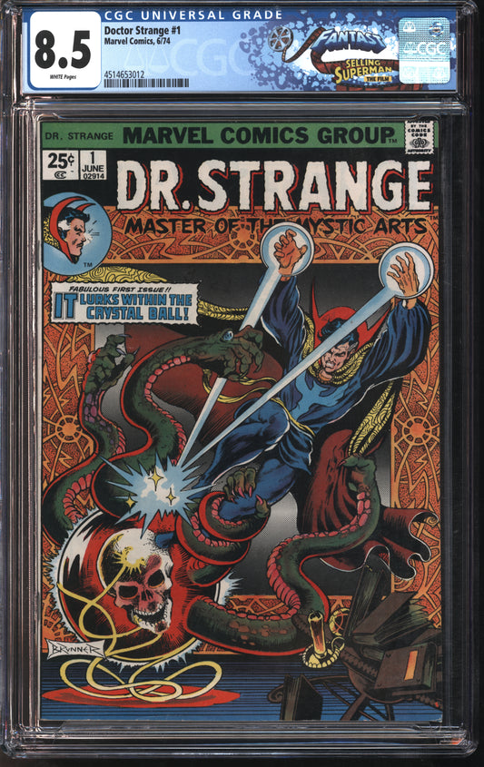 Marvel Doctor Strange #1 6/74 FANTAST CGC 8.5 White Pages