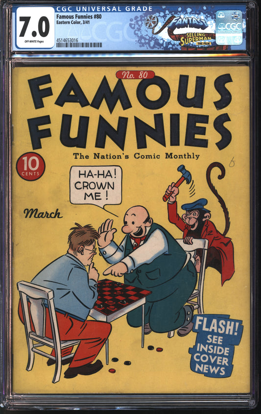 Eastern Color Famous Funnies #80 3/41 FANTAST CGC 7.0 Off-White pages