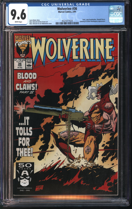 Marvel Wolverine #36 2/91 CGC 9.6 White Pages