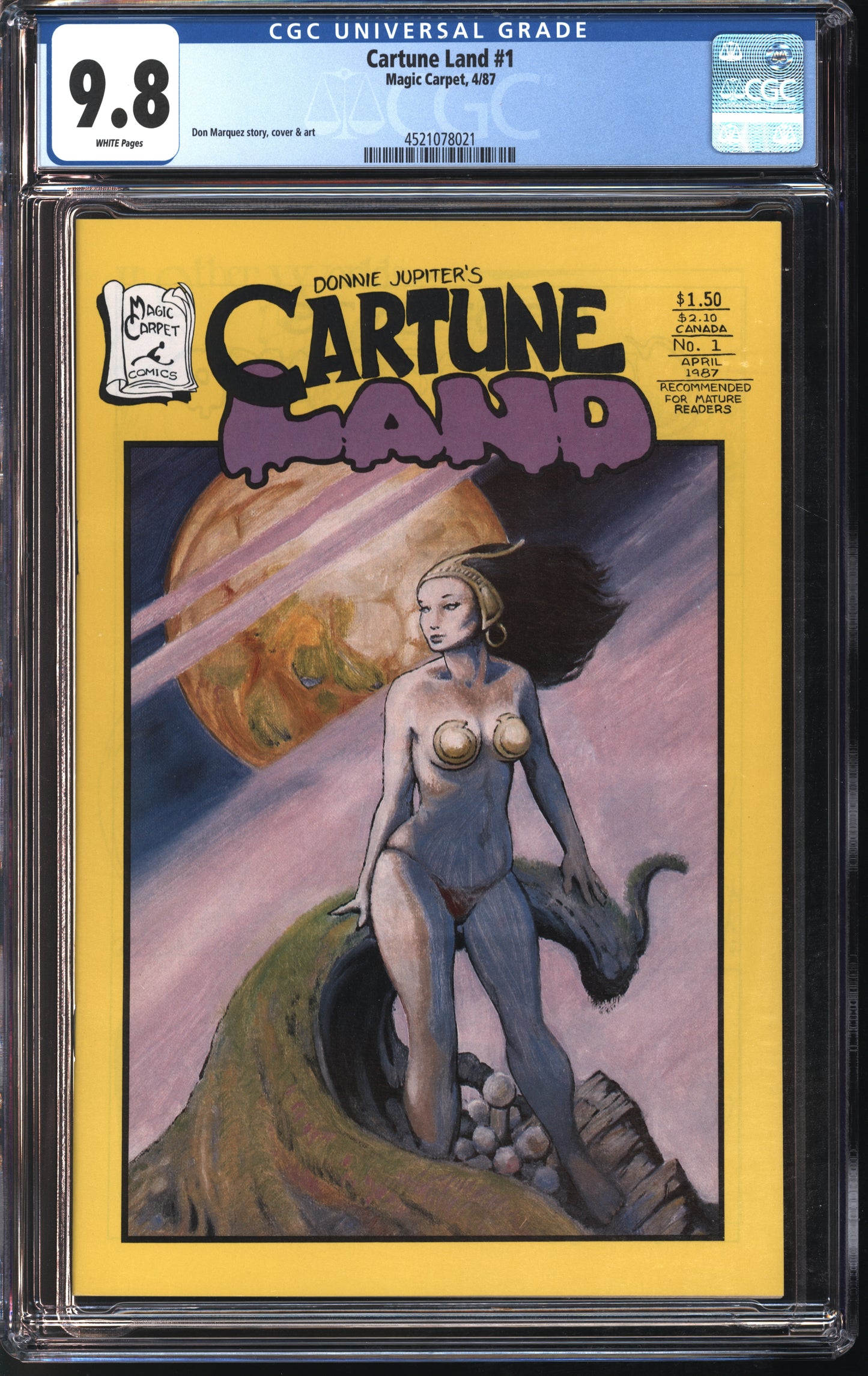 Magic Carpet Cartune Land #1 4/87 CGC 9.8 White Pages