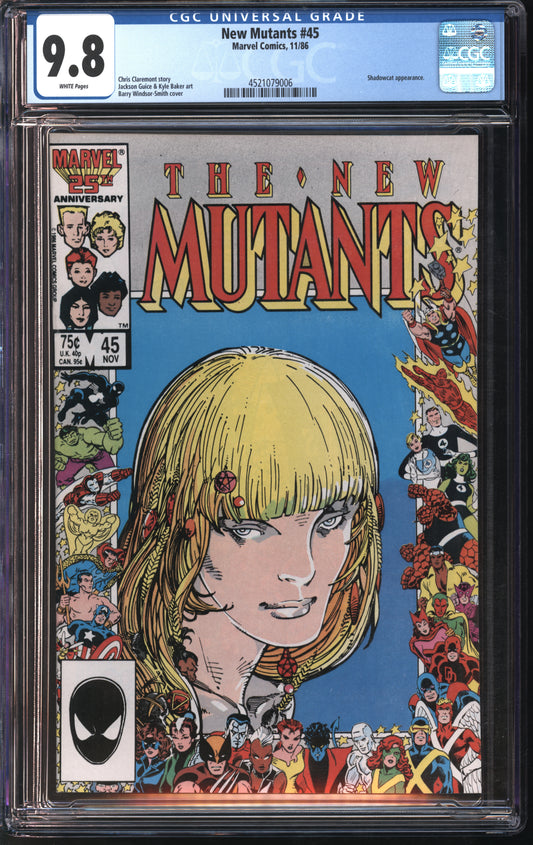 Marvel New Mutants #45 11/86 CGC 9.8 White Pages