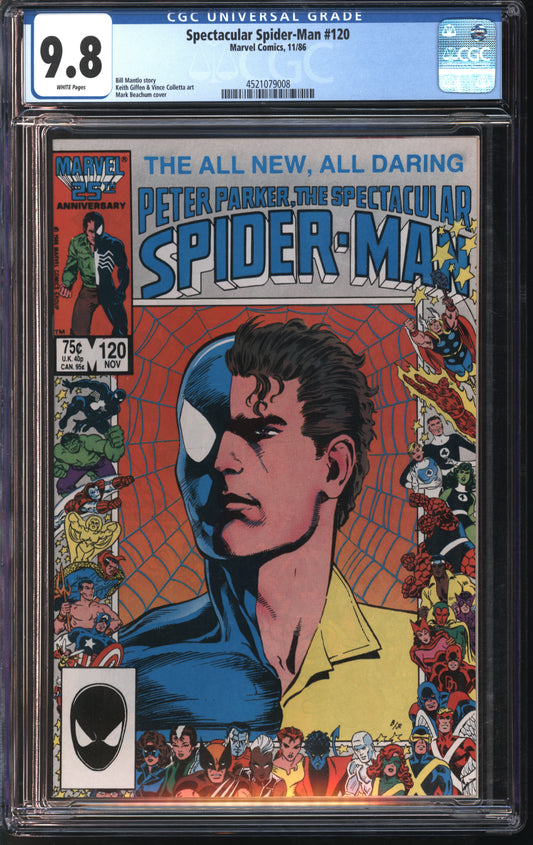 Marvel Spectacular Spider-Man #120 11/86 CGC 9.8 White Pages