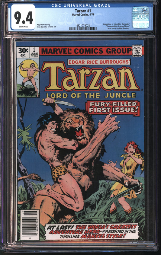 Marvel Comics Tarzan #1 6/77 CGC 9.4 White Pages