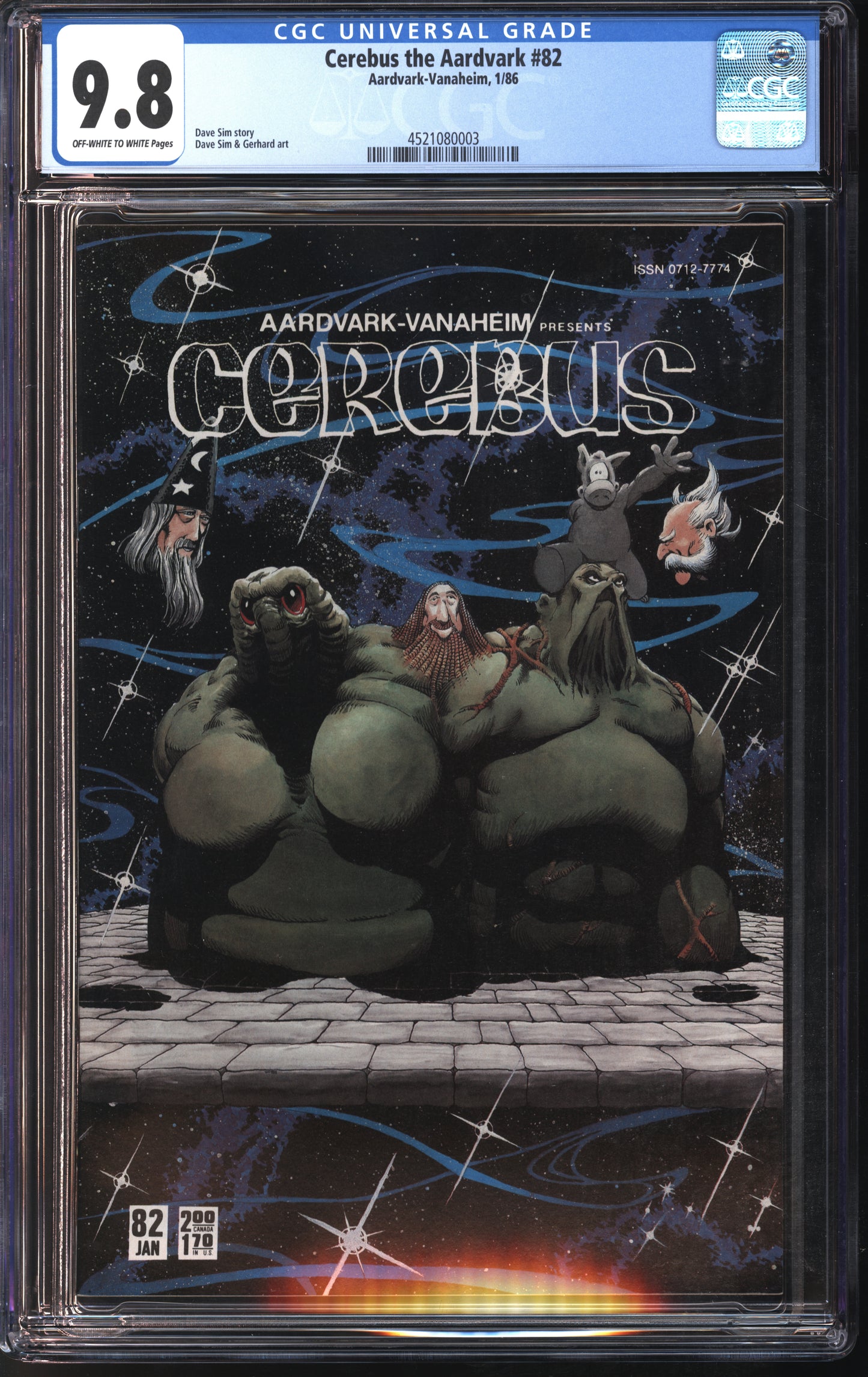 Aardvark-Vanaheim Cerebus the Aardvark #82 1/86 CGC 9.8 Off-White to White Pages