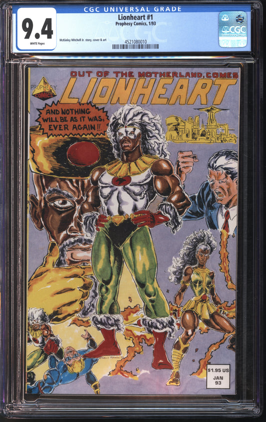 Prophesy Comics Lionheart #1 1/93 CGC 9.4 White Pages
