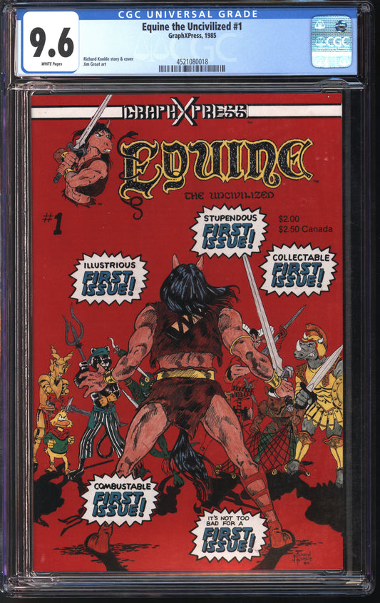 GraphXPress Equine the Uncivilized #1 1985 CGC 9.6 White Pages