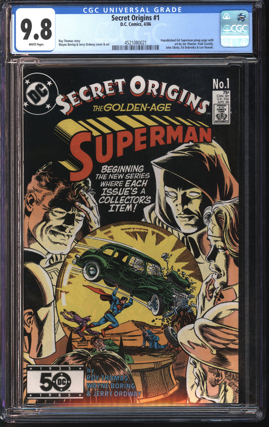D.C. Comics Secret Origins #1 4/86 CGC 9.8 White Pages