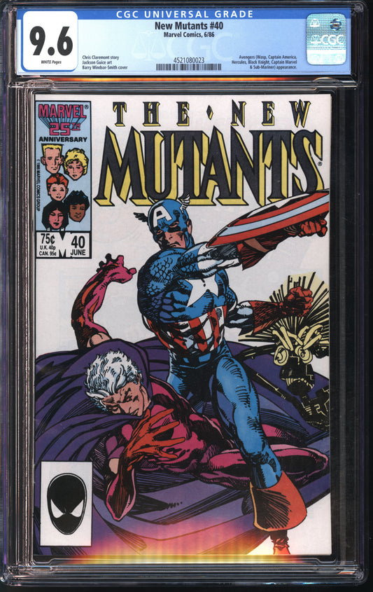 Marvel New Mutants #40 6/86 CGC 9.6 White Pages