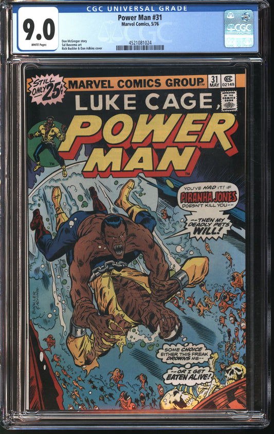 Marvel Comics Power Man #31 5/76 CGC 9.0 White Pages