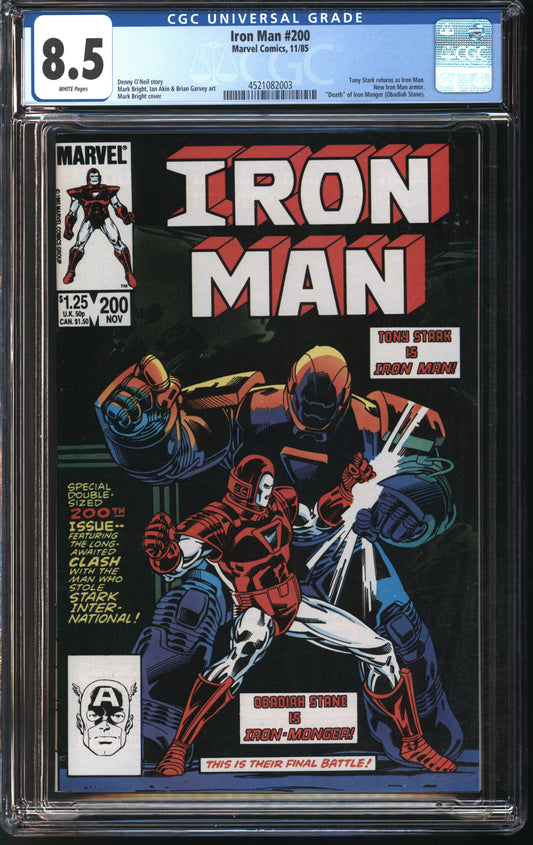 Marvel Iron Man #200 11/85 CGC 8.5 White Pages