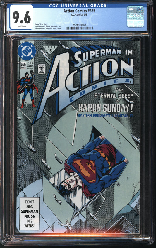 D.C. Comics Action Comics #665 5/91 CGC 9.6 White Pages